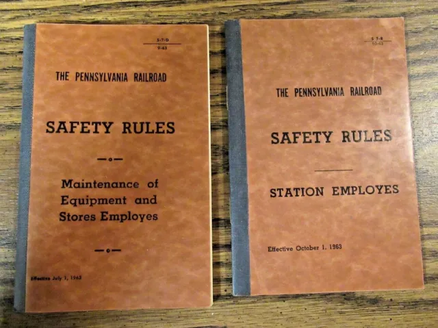 Lot of 2 1963 Pennsylvania Railroad Train Safety Rules Employees Handbook PRR