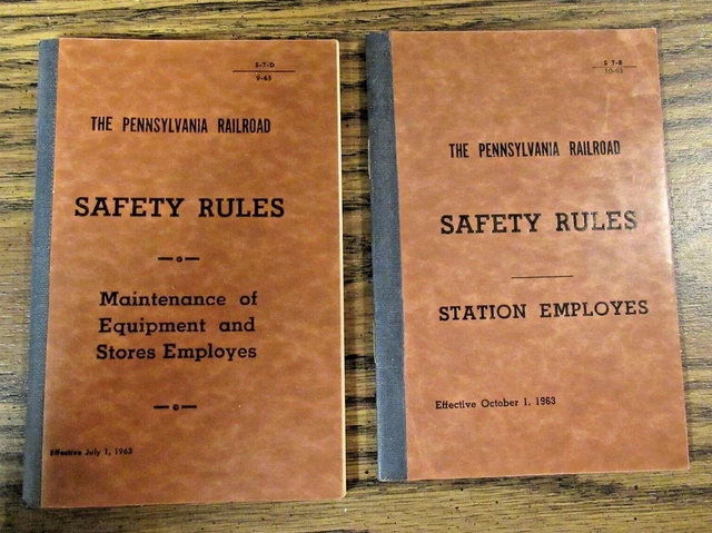 Lot of 2 1963 Pennsylvania Railroad Train Safety Rules Employees Handbook PRR