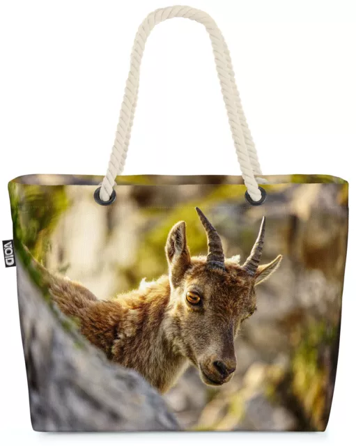 Steingeiss Steinbock Berge Beach Bag Tiere Natur Landschaft Zoo Geweih Österrei