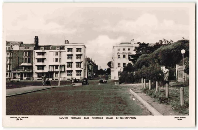 Littlehampton Sussex South Terrace Norfolk Road - 1956 Real Photo Postcard N04