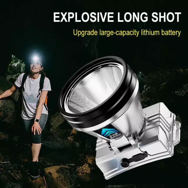 USB Rechargeable Headlamps Waterproof LED Head Torch Band Headlight New J1 V1B0