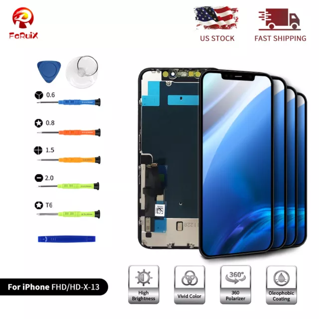 For iPhone X XR XS Max 11 12 13 OLED LCD Display Touch Screen Replacement /Tools