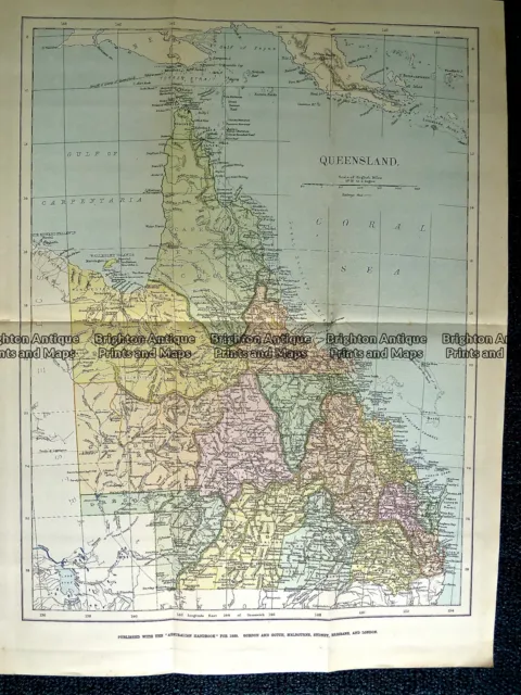 Antique Map 232-091 Queensland by Gordon & Gotch c.1889