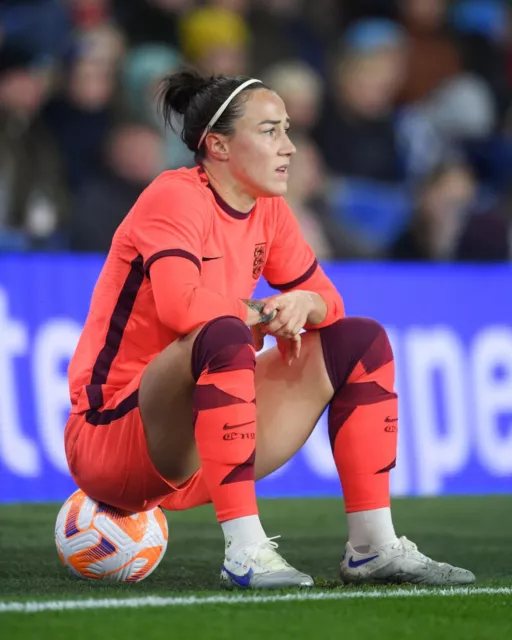 LUCY BRONZE 100th CAP ENGLAND   vs CZECH REP-    LIONESS A4 PHOTO GETTY QUALITY