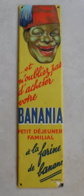 Ancienne Plaque De Proprete Banania En Glacoide Plaque Publicitaire Vintage 50