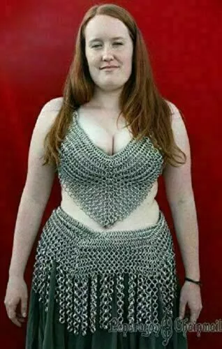 Aluminum | Medieval Knight | Chainmail Bra and Skirt | 10 mm | Butted | SCA LARP