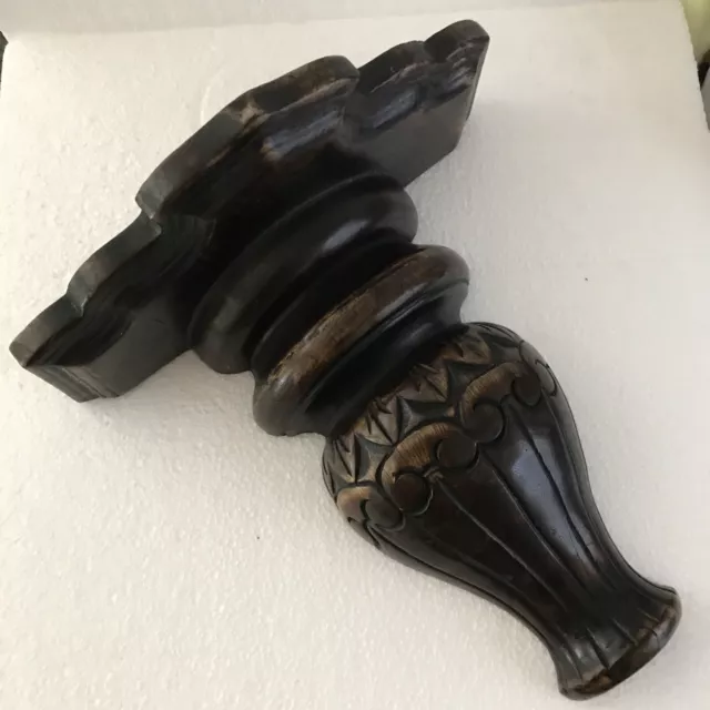 Vintage Corbel Shelf 10.25 x 10 x 5 inch Wooden Sconce Dark Wood
