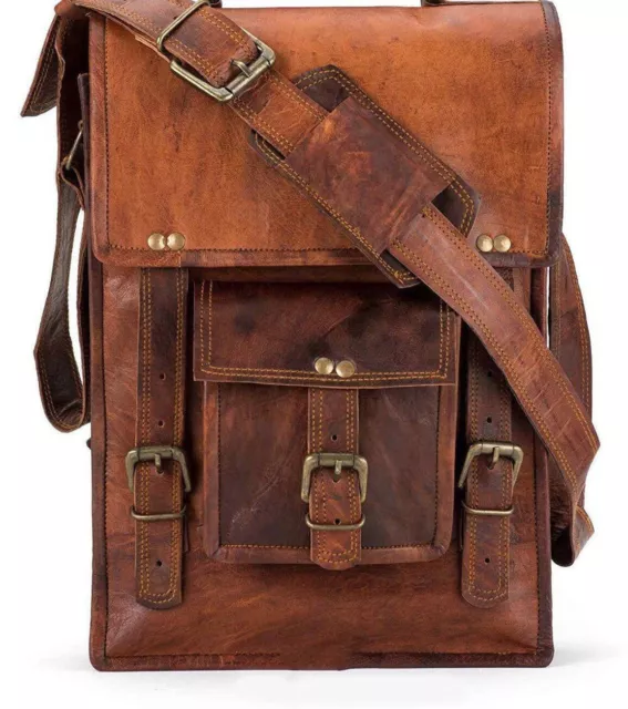 Sac en cuir Vintage Messenger épaule hommes cartable S ordinateur portable...