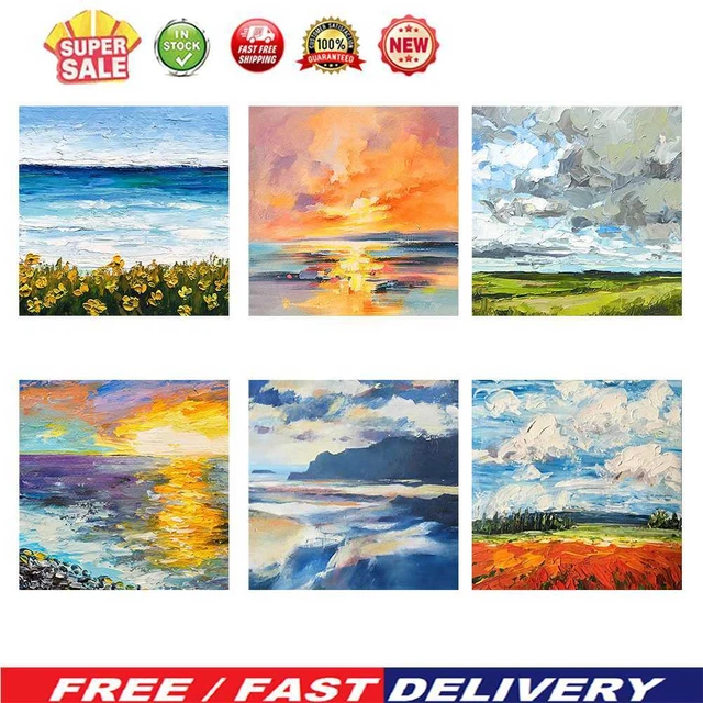 Kit de pintura al óleo de paisajes naturales por números hágalo usted mismo dibujo sin marco para adultos