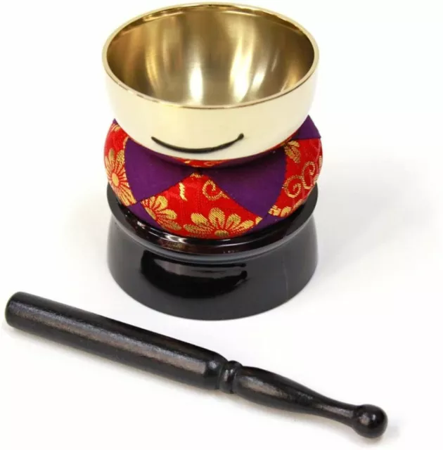 Japanese Buddhist Singing Bowl Bell 4 Set Otoku-rin Butsudan Meditation Zen 70mm