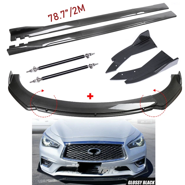 Carbon Fiber Front Bumper Lip Rear Splitter Spoiler Side Skirt For Infiniti G35