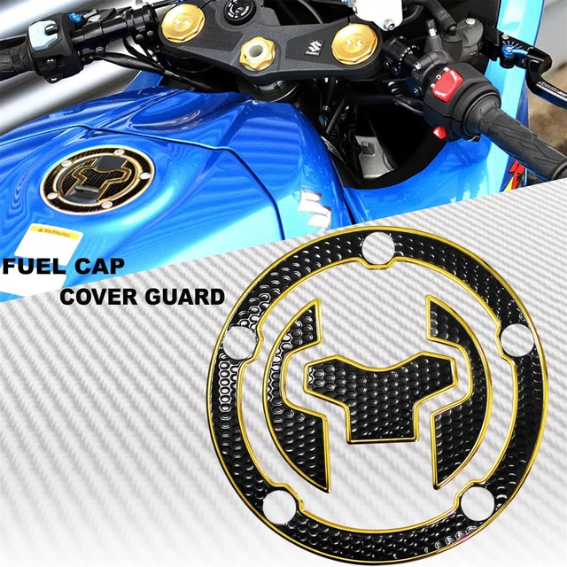 Black&Chrome Gold Gas Tank Fuel Cap Cover Protect Guard 17-19 Gsxr/Gsxs 750/1000