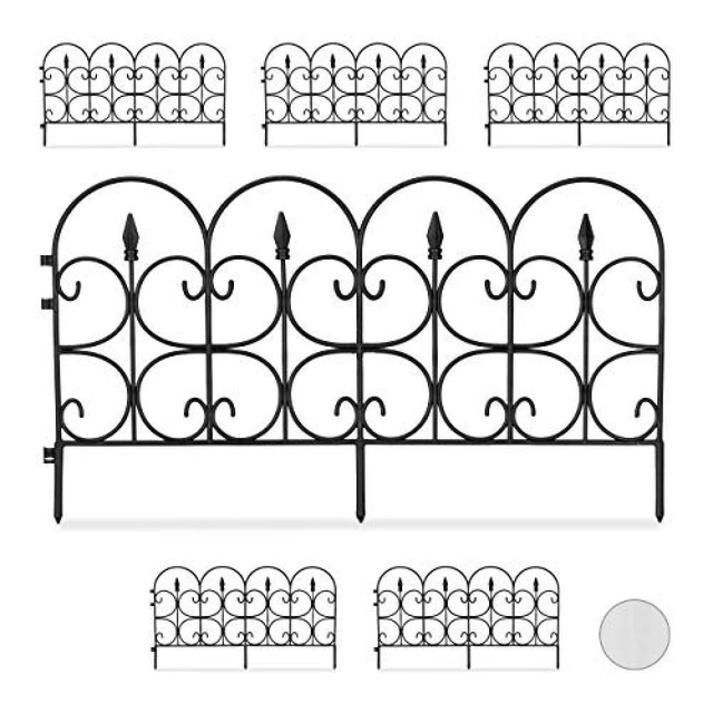 relaxdays Recinzione per Aiuole in Plastica, H 30 cm, Elegante Recinto Deco, con