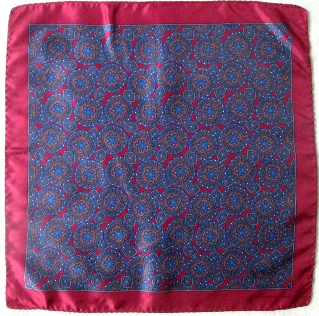 Foulard En Soie 100% Vintage - Dimensions 77x77 Cm, Couleur Violet, Occasion