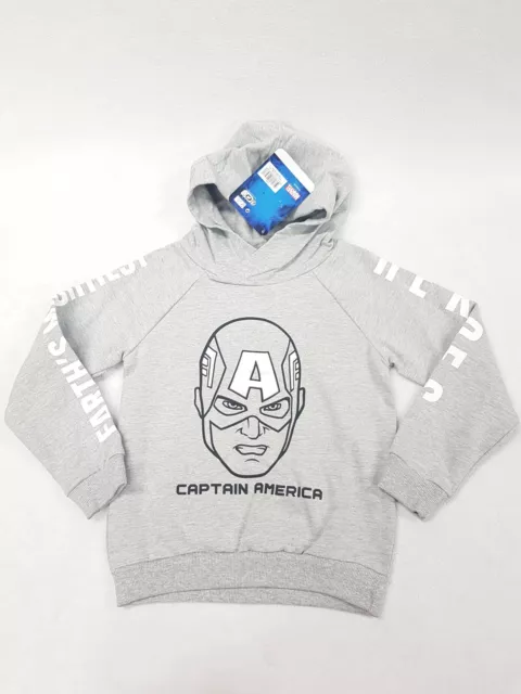 MARVEL sweat à capuche pull garçon AVENGERS captain america gris taille 5-6 ans