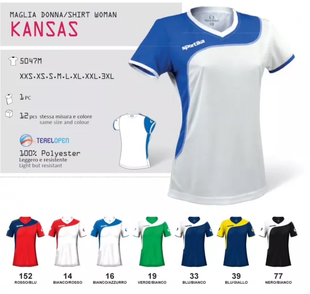 Maglia Volley Pallavolo Femminile SPORTIKA Mod. KANSAS Minimo acquisto 10 maglie