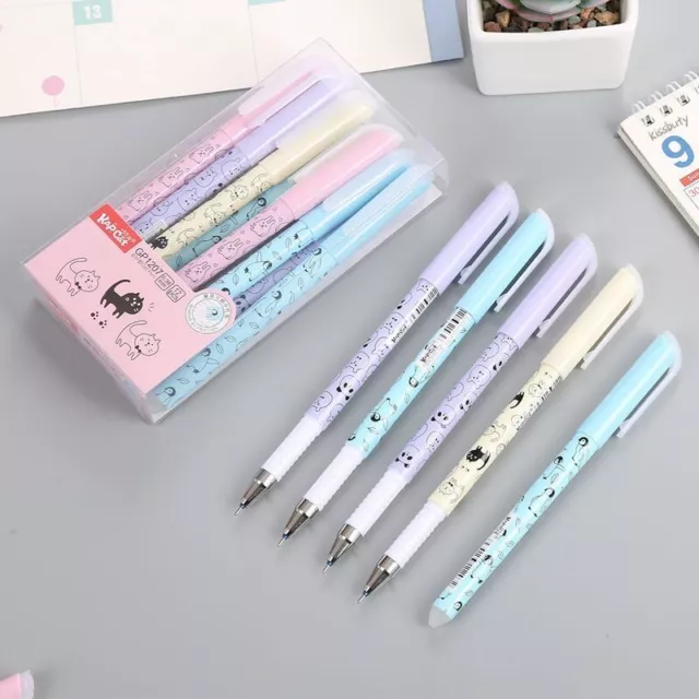 4x0.38mm CUTE KAWAII Japanese CAT &others Erasable Gel Pens Stationery blue ink