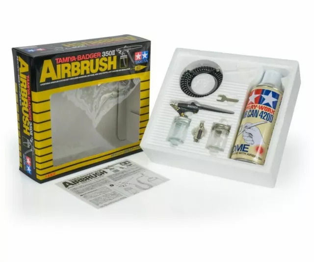 TAMIYA 300074405 TAMIYA-Badger 350 II Airbrush-Set Starterset Druckluftflasche