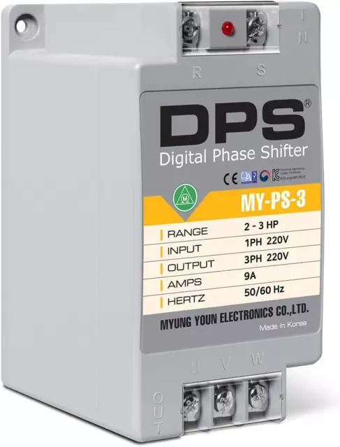 Digital Phase Shifter, My-PS-3 Model for 2HP(1.5Kw) 6 Amp 200-240V 3 Phase Motor