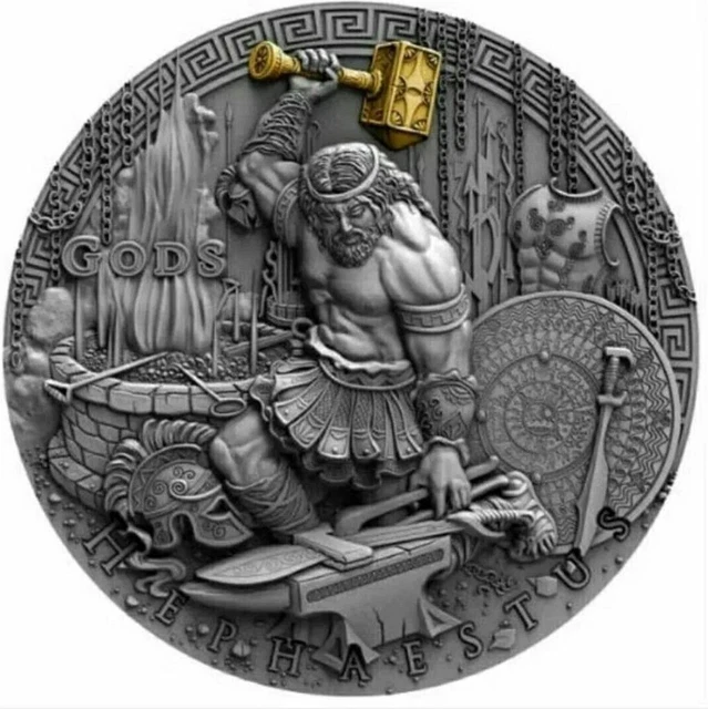 Niue 2019 2$ Gods - Hephaestus  2 Oz silber Münze