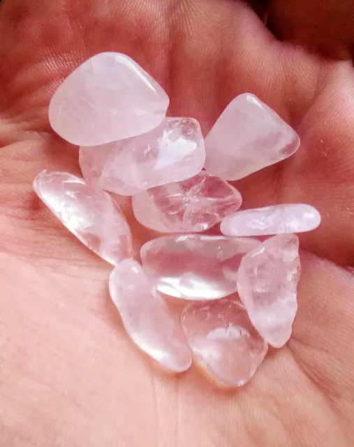 10gr - lot de 10 mini pierres roulées en quartz rose naturel - UNIQUE