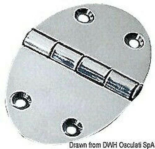 Charnière 78x56mm 3mm Vis Marque Osculati 38.450.53