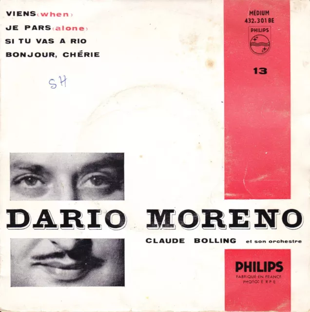 DARIO MORENO - VINYL 45 tours EP - VIENS - SI TU VAS A RIO