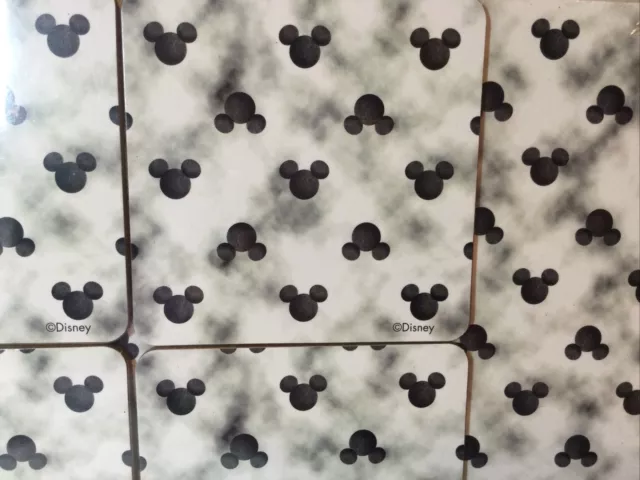 Disney Mickey Mouse 4 X Placemats & Coasters Set Grey Black & White Bnip George 2