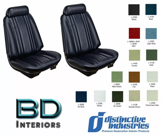 1969 Chevy Chevelle Front Bucket & Rear Seat Upholstery By Distinctive Ind.