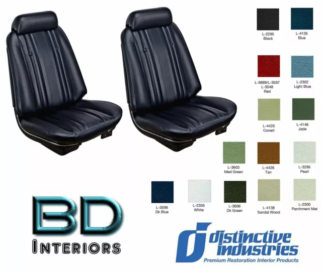 1969 Chevy Chevelle Front Bucket Seat Upholstery By Distinctive Ind. ANY COLOR!!