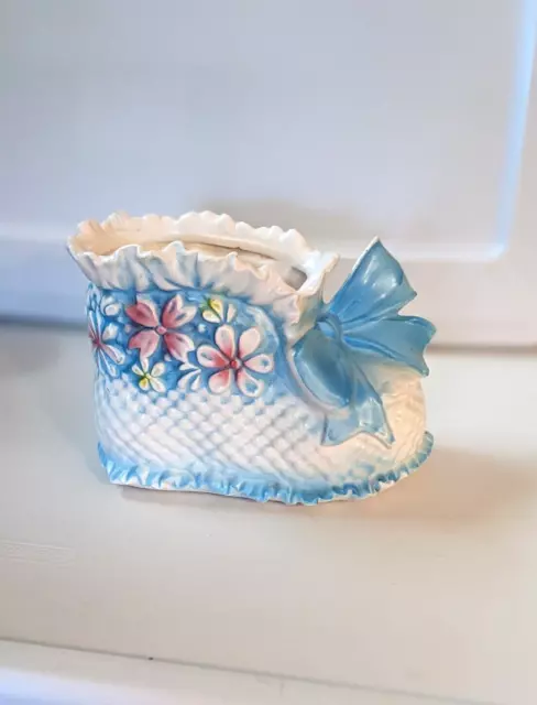 Vintage Baby Shoe Ceramic Planter Vase 1960’s