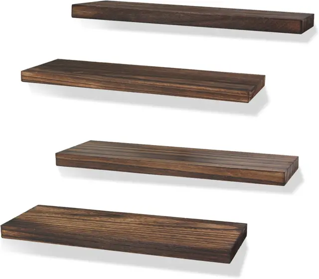 Wood Rustic Floating Shelves for Wall Decor Wooden Farmhouse Wall Shelves for Ba