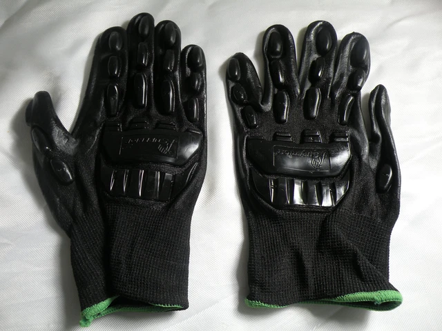 Superior Safety Gloves Nitrile Coated Palms & Rubber Back Guards ( Runs Large)