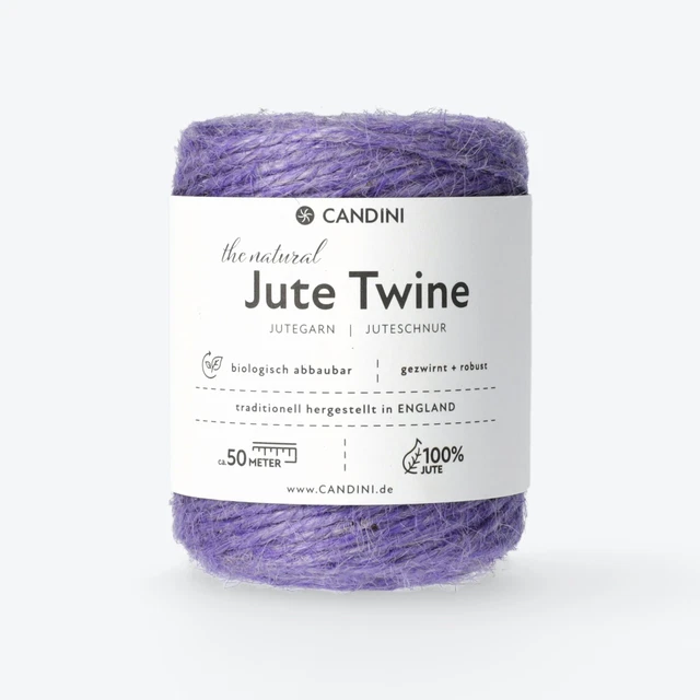Jutegarn - lavendel, 100m, 2-3mm Jute - Schnur Kordel Paketschnur Bastelschnur