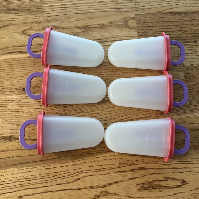 Six Sets Vintage Tupperware Ice Tups Popsicle Molds Lot Of 6 Pink & Purple