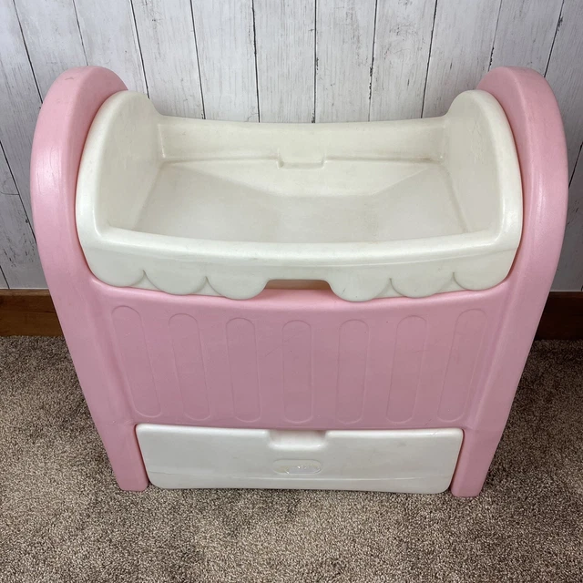 VINTAGE LITTLE TIKES Pink Baby Doll CHANGING TABLE Cradle Crib
