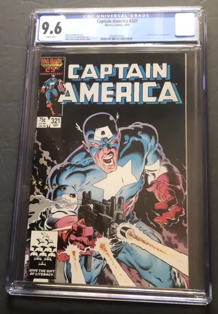 Captain America #321 CGC 9.6 MARVEL COMICS 1986 Classic Cover  Flag Smasher app.