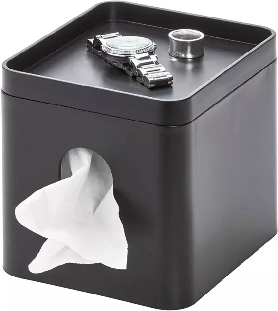 Facial Tissue Box Cover Bathroom Holder Storage Paper Dispenser Tray Black Case