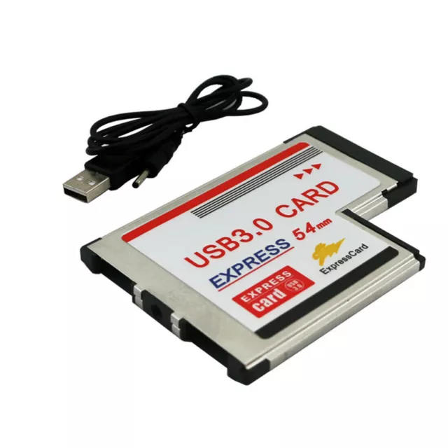 2 Dual Ports USB 3.0 HUB Express Card ExpressCard 54mm Adapter for PCMCIA Laptop