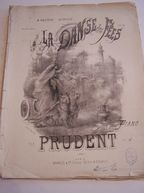 Livre Ancien ,Vieux Papiers , Partition Pour Piano , La Danse Des Fees . Berlioz