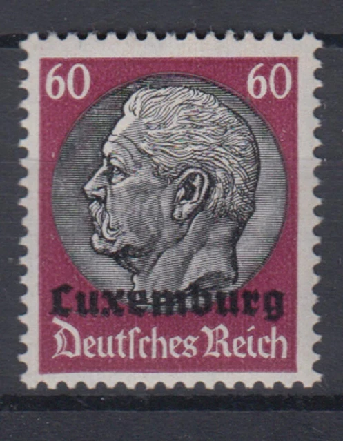 Luxemburg 14 Hindenburg mit waagerechten Aufdruck 60 Pf postfrisch