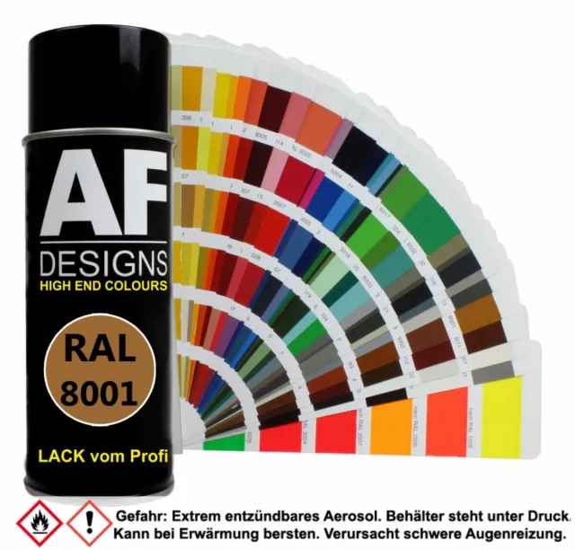 RAL Lackspray Autolack Sprühdose Spraydose RAL8001 OCKERBRAUN glänzend matt