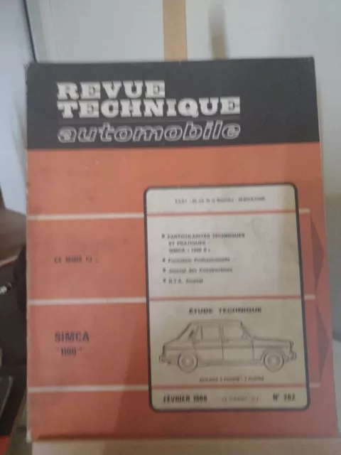 Revue Technique Automobile RTA (1968)  Nr 262 Simca 1100