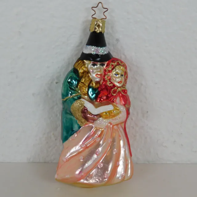 Inge Glas Dickens A Christmas Carol Carolers Boy Girl Blown Glass Ornament 5.25”