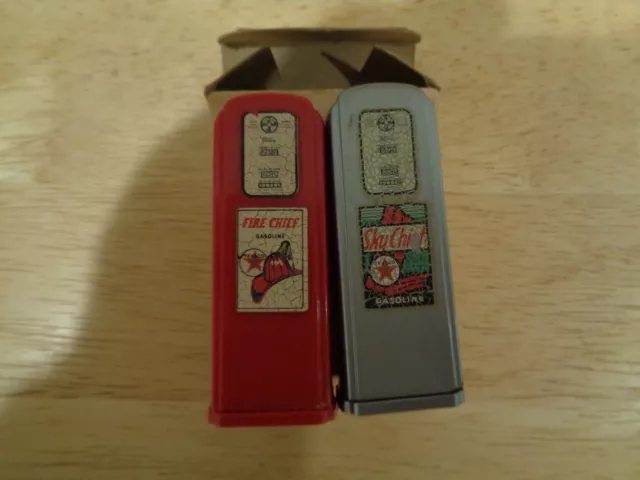 Texaco Oil Company Fire Chief Sky Chief Salt & Pepper Shakers Double Sided Boxed