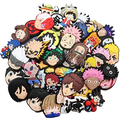 50pcs Pack Anime Shoe Charms PVC Different unisex-adult for Decoration party