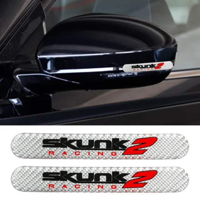 2X SKUNK-2 Carbon Fiber Car Trunk Side Fenders Door Badge Scratch Guard Sticker