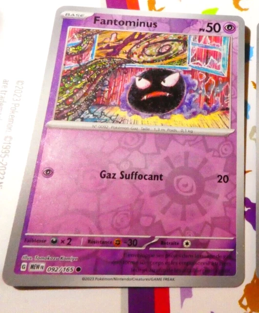 Pokemon 151 Card Reverse Holo Card Fr Fantominus 092/165 Fr EV3.5 MEW FR Mint