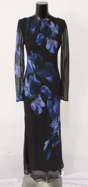 ASOS Design Women's Long Sleeve Floral Maxi Dress EG7 Black Size UK:10 US:6 NWT