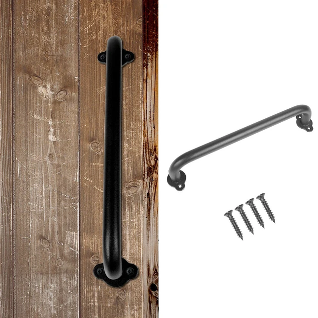 11" Barn Sliding Door Handle Pull Iron Gate Shed Cabinet Hardware Matte Black
